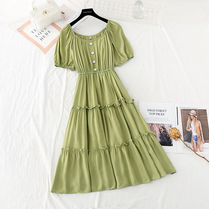 New one shoulder French gentle long skirt temperament  4287