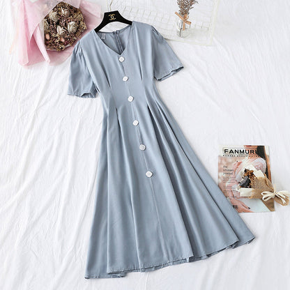 Narrow waist, smart smoked French Platycodon grandiflorum long skirt  4135