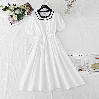 French retro cotton linen dress  4267
