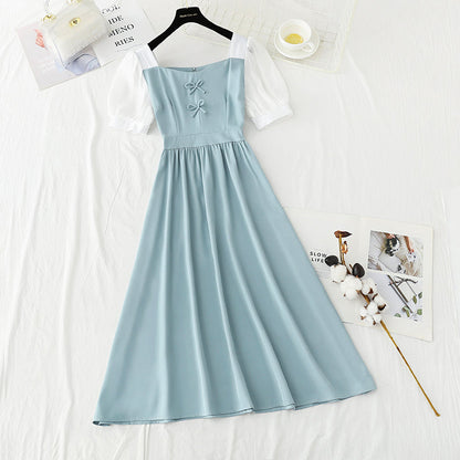 Thin French tea break skirt Kikyo first love temperament a-word skirt  4236