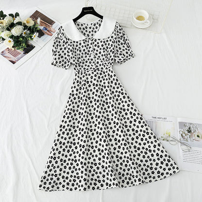 French waist closing chiffon skirt temperament skirt  4276
