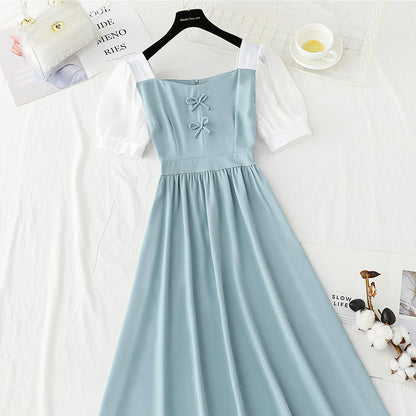 Thin French tea break skirt Kikyo first love temperament a-word skirt  4236