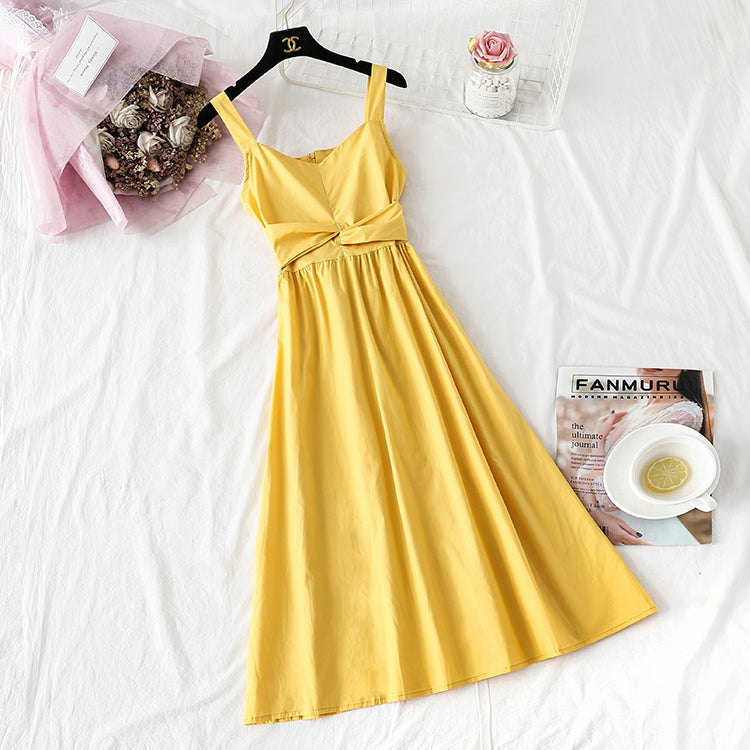 Avocado Green suspender dress super xiansen Department  4104