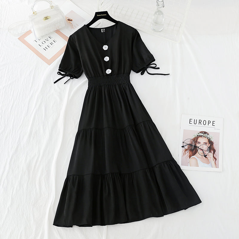 V-neck waist length skirt retro cool style  4176