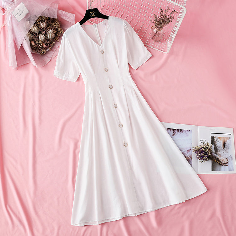 Narrow waist, smart smoked French Platycodon grandiflorum long skirt  4135
