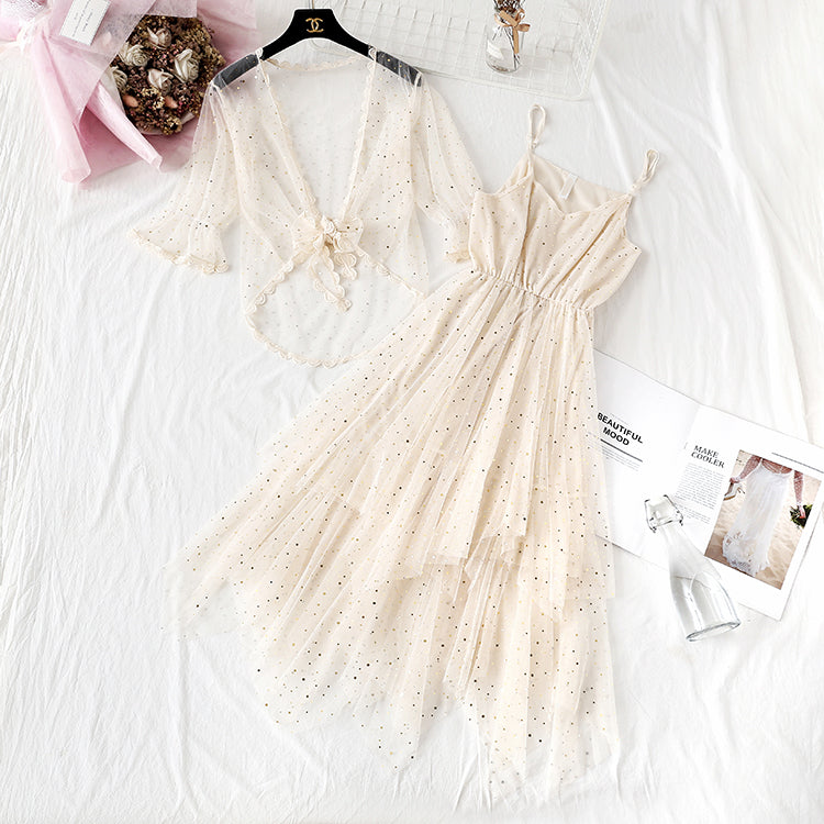 Super xiansen sweet suspender long skirt suit  4322
