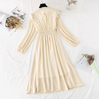 Retro skirt, light mature style, foreign style, broken flower long skirt Fairy  3858