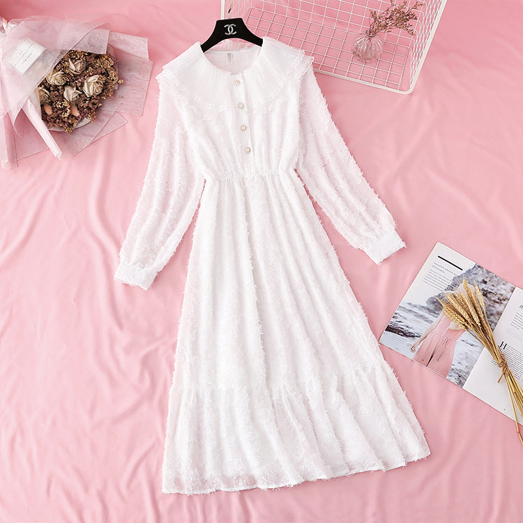 Chiffon Dress with French retro super fairy skirt  4012