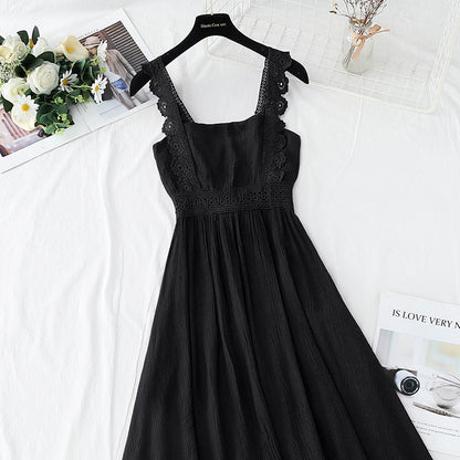 New French first love retro gentle suspender dress  4132