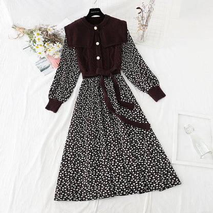 Corduroy French Kikyo floral skirt is thin and bottomed  4069