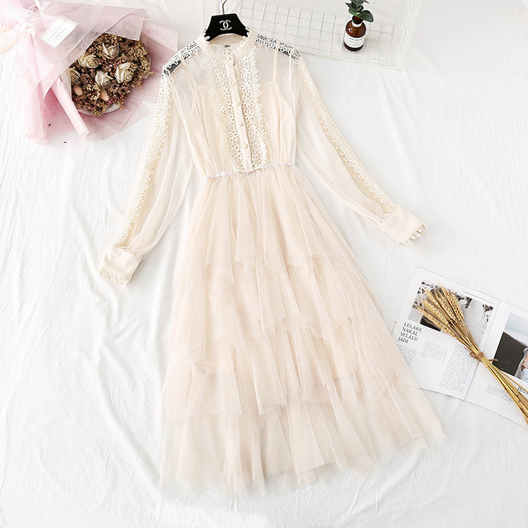 French Vintage Lace cake suspender bottomed Skirt Set  3968