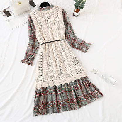Fashion Net red chiffon bottomed dress for women  3865