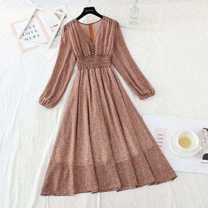 Broken flower pleats with thin Chiffon Skirt  3934