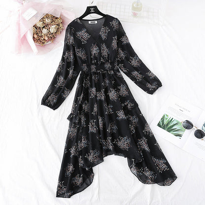 Irregular ruffled floral bottomed skirt  3994