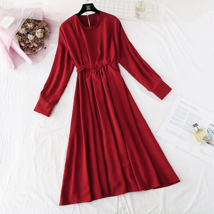 Temperament French retro lace up waist length skirt  4050