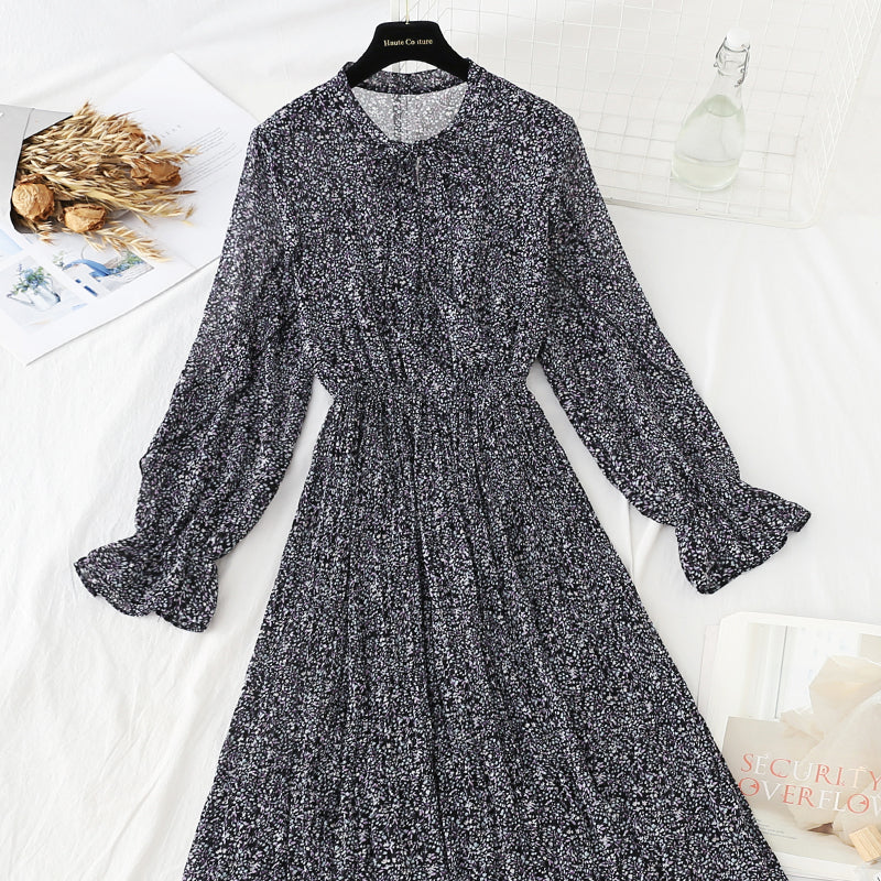 Slim pleated skirt temperament gentle wind over the knee with skirt  4063