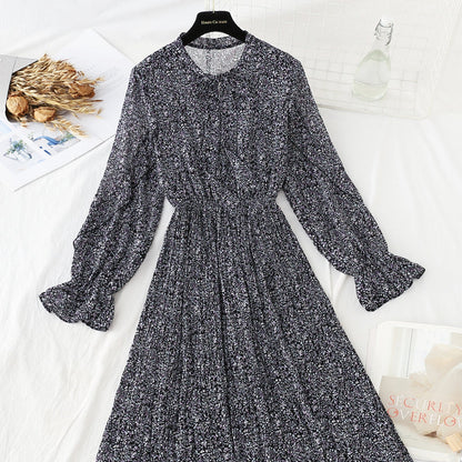 Slim pleated skirt temperament gentle wind over the knee with skirt  4063