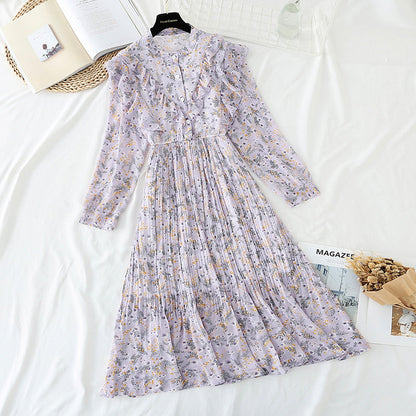 New pleated slim Chiffon Dress  3866