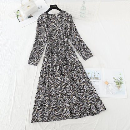 Gentle wind closing waist shows thin lace up temperament long skirt  3888