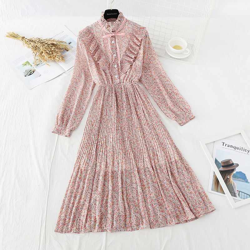 The new waist is slim. Chiffon pleated skirt  3846