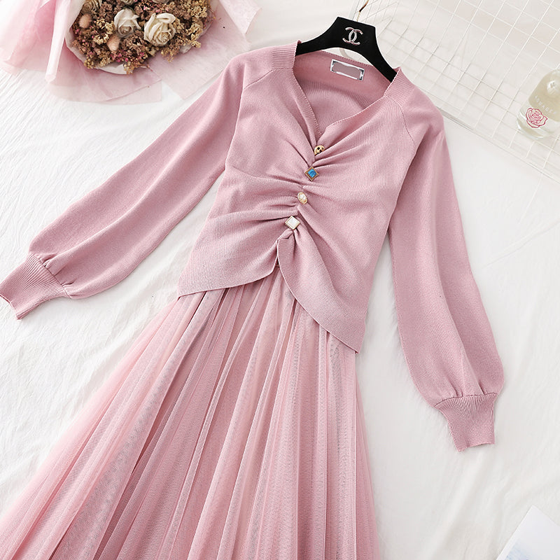 Gauze big swing long skirt fairy super fairy series suit  3820