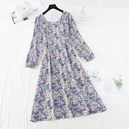Slim waist with broken flower long skirt fairy super fairy series  3836