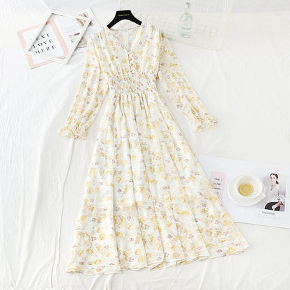 Broken flower pleats with thin Chiffon Skirt  3934