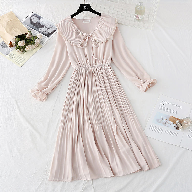 Fairy super fairy Sen Department waist closing thin gentle wind dress  3809