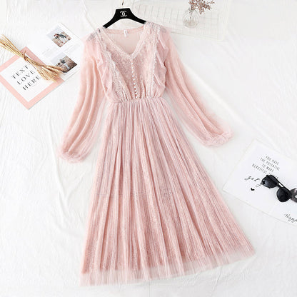 Royal sister wind fairy lace gauze dress  3807