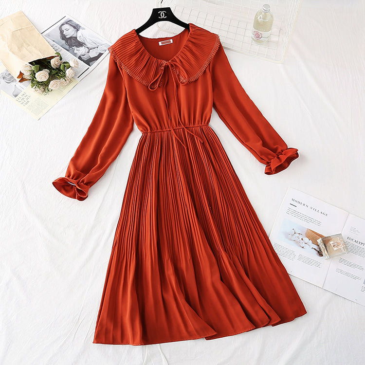 Fairy super fairy Sen Department waist closing thin gentle wind dress  3809