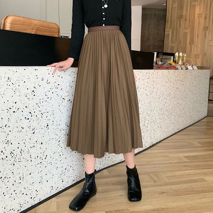 Loose skirt, fashion long pleated skirt, high waist A-line skirt,CHEAP ON SALE  3674