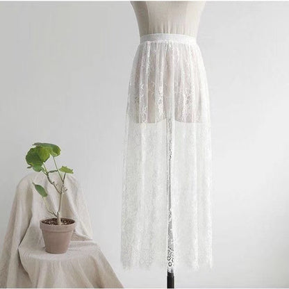 Four seasons, single mesh skirt lace bottom skirt  3712