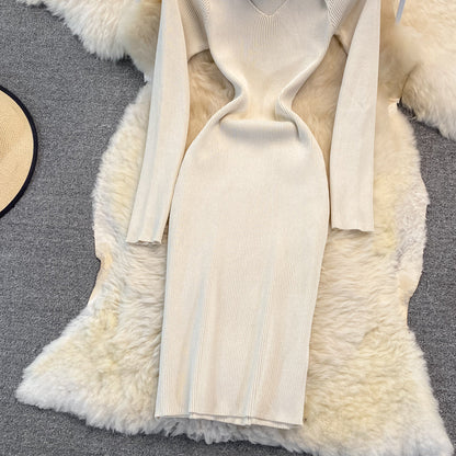 Fashion open chest sexy knitted dress  3754