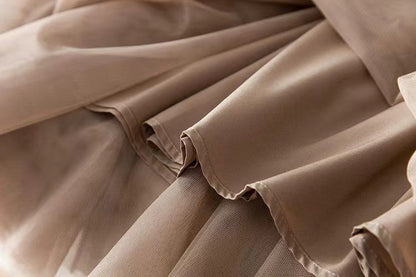 New color mesh gauze skirt, matching color splicing pleated skirt  3702