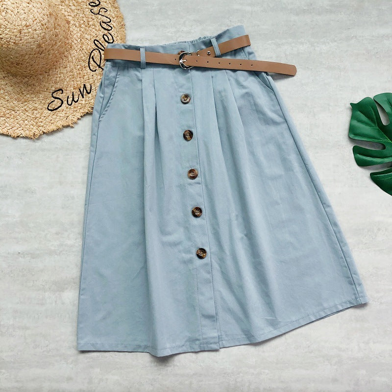 forest high waist A-line skirt, complimentary belt  3681