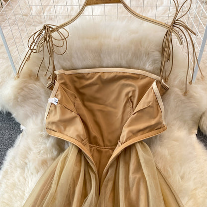 One shoulder strapless dress fairy super fairy mesh puffy skirt  3743
