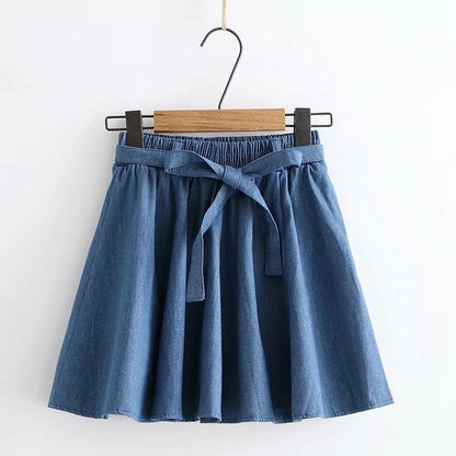 New style, sweet, little fresh denim skirt, students elastic-waisted MINI skirt  3613