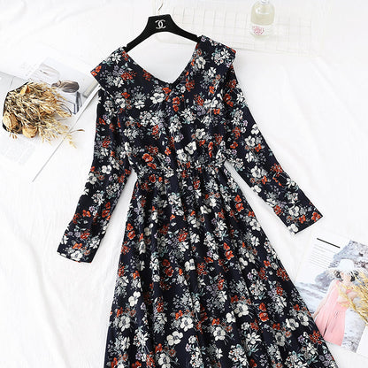 French retro super fairy lace patchwork Floral Dress  4002