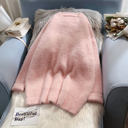 Imitation mink soft waxy sweater female  4917