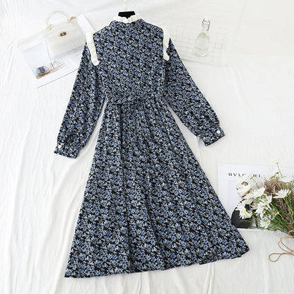 New Mori floral retro French Plush bottomed skirt  4562
