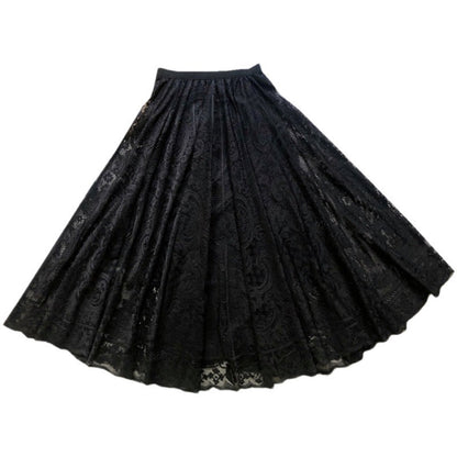 drape feeling show thin big skirt arranged A-line skirt  3694