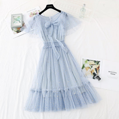 New French gentle skirt fairy super xiansen long style   4394