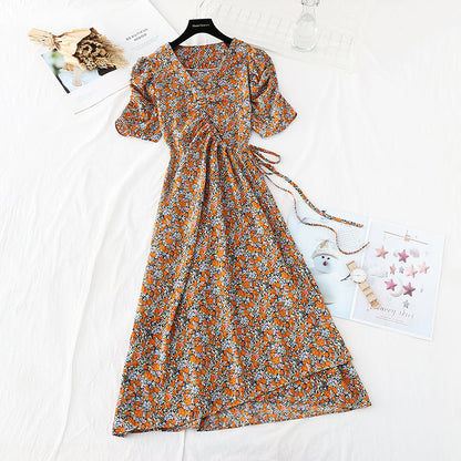 New gentle wind, slim waist, French Vintage Chiffon Skirt  4599