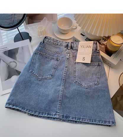 New slim and niche design personalized high waist A-line skirt  5400