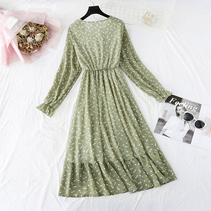 Vintage Floral Dress Chiffon Dress fairy super fairy series  4018