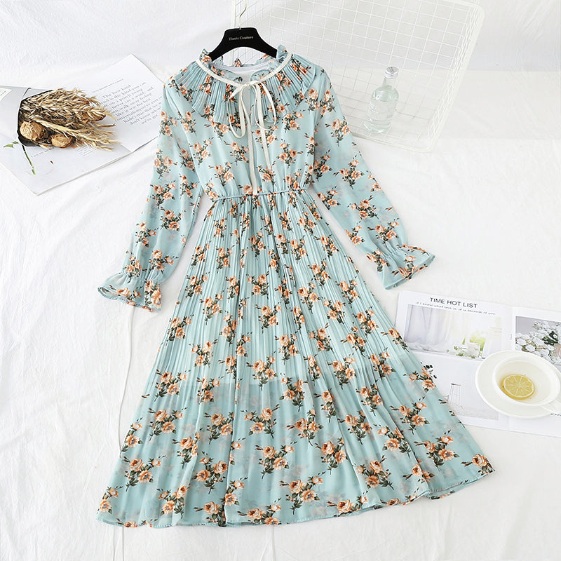 New French retro floral Platycodon grandiflorum skirt  4520