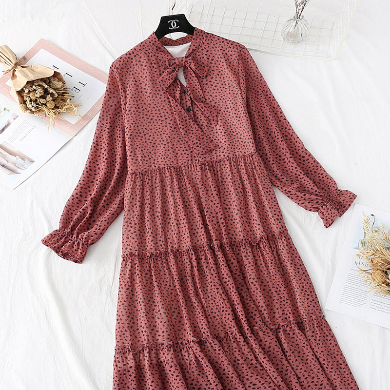 French retro loose bottomed doll long skirt A-line skirt  3984