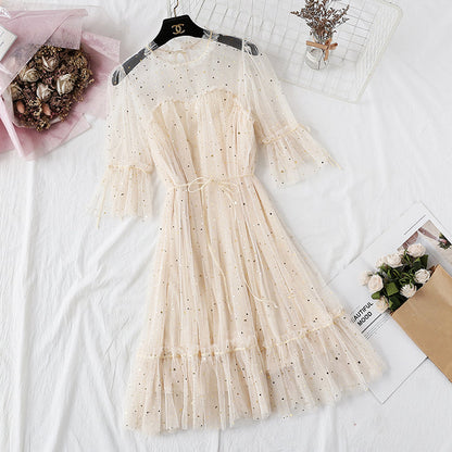 Minority Platycodon skirt fairy star gauze dress  4331