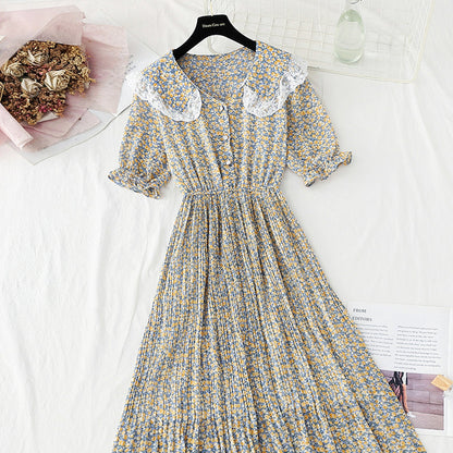 New baby collar Floral Chiffon Skirt French retro fairy skirt  4875