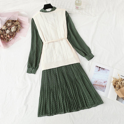 New style small fragrance fashion skirt foreign style two-piece set  4447